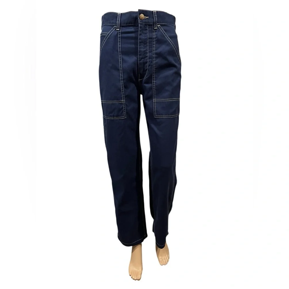 Polo Ralph Lauren Pant Womens Cotton Twill Utility Navy Straight Leg Size 2 - Picture 4 of 16